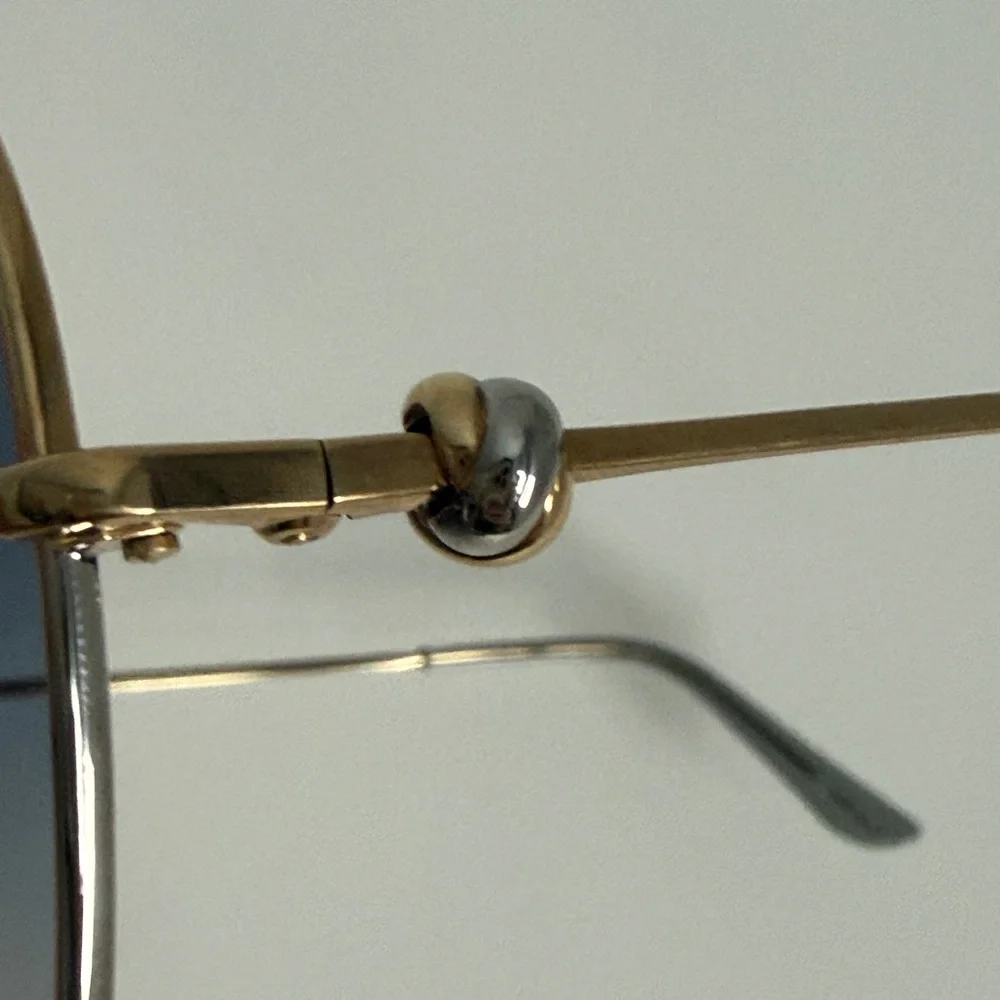 New Cartier CT0360S 001 gold/Silver grey blue sunglasses round classic (no case)